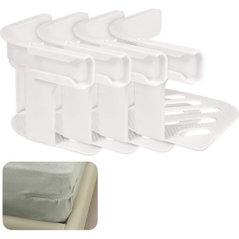 Sheet Holders, Set of 4 Sheet Holders, Corner Sheet Fasteners with Locking Strips, Suitable for All Mattress Sizes, Cribs, Pet Beds (1/5)