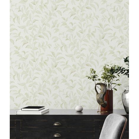 A.S. Creation Premium Wall 2 389624 Vliestapete Bäume & Blätter 10.05 x 0.53 m Weiß Wohnzimmer Schlafzimmer Flur Küche Esszimmer Badezimmer Bad Arbeitszimmer Büro Diele (1/5)