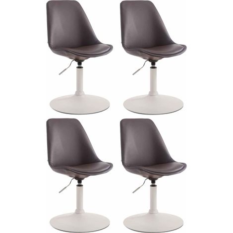 4er Set Esszimmerstühle Maverick Kunstleder braun weiß