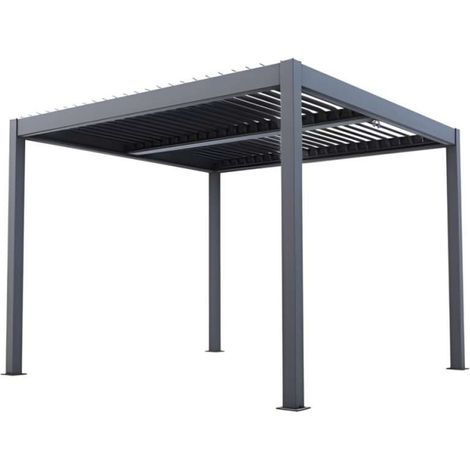 Verdelook Pergola Bioclimatica Atena 100 Alluminio Grigio - 3x3x2,5 m