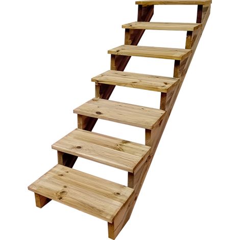 Außentreppe Holz H122cm 7 Stufen, Breite 60cm, OHNE Setzstufen