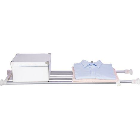 Séparateurs d'étagères Extensible Tringle Entre 2 Murs Metal Rangement pour Vêtements et Penderies Organiseurs de Placards Range-Chaussures sans Percage pour Armoire Cuisine Salle de Bain (1/5)