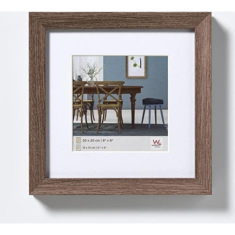 Walther Fiorito Cornice Portafoto 30x30cm in Legno Noce con Passepartout