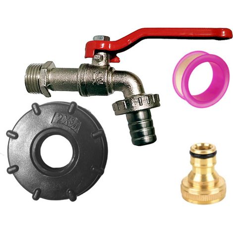 1 Adaptateur fileté 3/4 pouce, Robinet de remplacement métal, Raccords réservoir eau, Pour jardin (1/5)