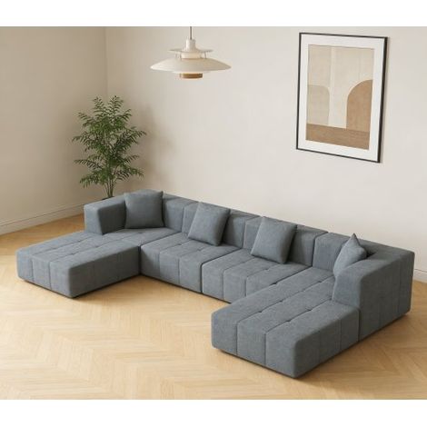 Canapé convertible modulaire 3 places — Design sans structure, idéal pour les salons ou les appartements. Aucun assemblage requis. (1/5)