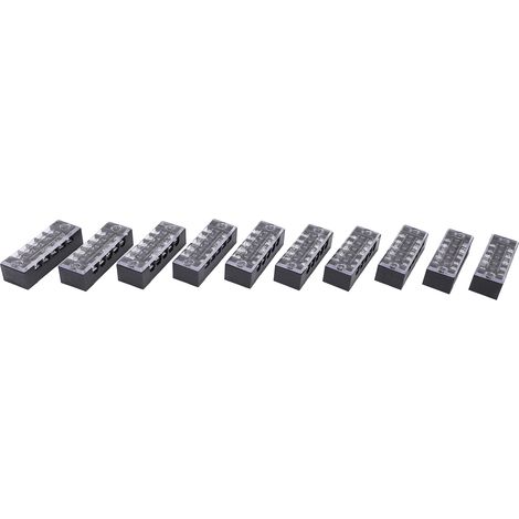 Bloc de jonction TB-1505L 5 bornes 600V 15A rail DIN vis laiton ABS coffret électrique armoire industrielle Lot de 100 (1/5)
