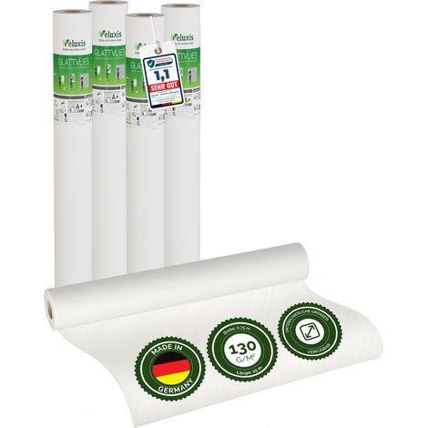 Vliestapete Raufasertapete – Raufaser 4er Set, 4 x 10,05 m x 0,53 m, überstreichbar, atmungsaktiv, Wandtapete Made in Germany – Veluxis