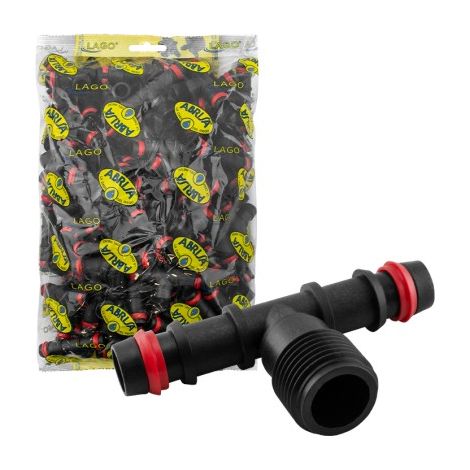 Männliches T-Stück mit Sicherheitsring, Beutel 100 Stück - 16 mm - 1/2", ABRISA (1/5)