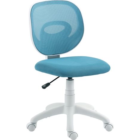 Sedia da ufficio ergonomica blu senza braccioli con schienale a rete regolabile MODENUIT (1/4)