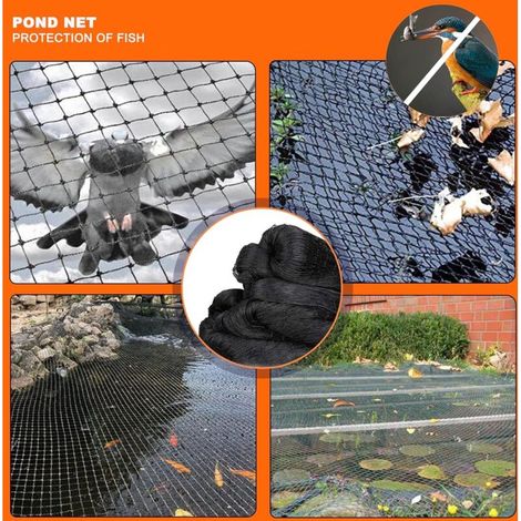 15x15m Filet Anti Oiseaux Filet Voliere - Noir Filet de Protection Mailles de 5 par 5 cm, Polyvalente Filet Poules (1/4)