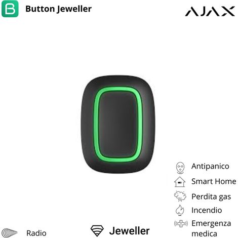 38094 - Jeweller - Button - Botón antipánico / mando a distancia inalámbrico para el control de escenarios - color black - Ajax seguridad inalámbrica