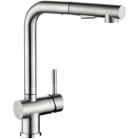 royaluxe-Robinet de cuisine avec douchette extractible, douchette rétractable, 2 jets, rotatif à 360°, robinet en acier inoxydable, adapté pour cuisine, bar