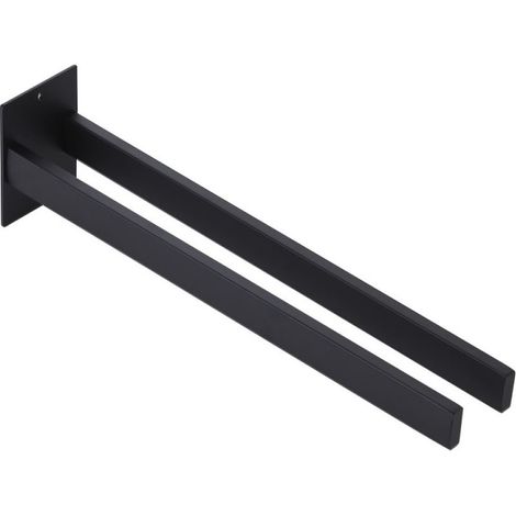Porte-serviettes double tringle noir mat (1/5)