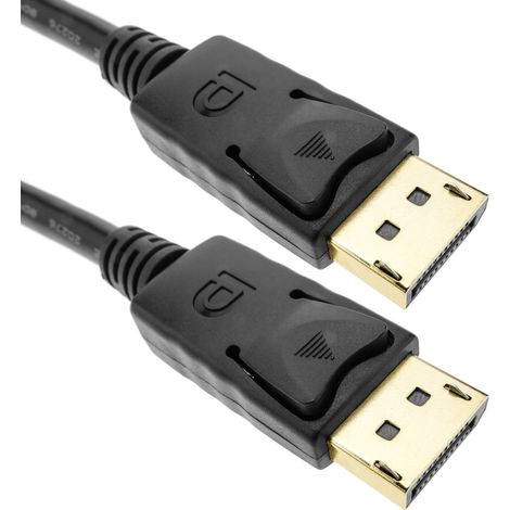 BeMatik - Câble Displayport 2K 4K 1080p FullHD pour transmission audio et vidéo numérique de 2 m couleur noir (1/5)