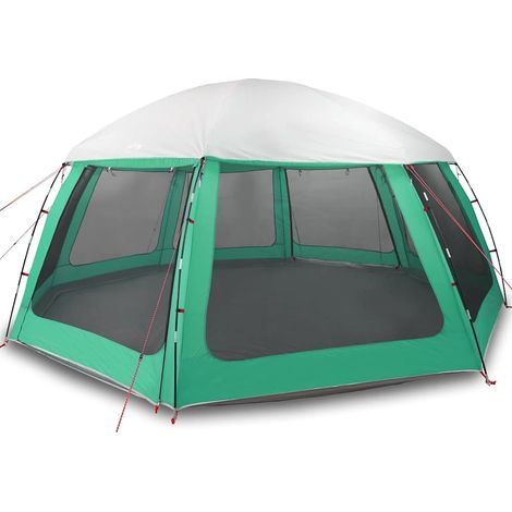 Tente piscine toit amovible parois maille vert d'eau 612x612 cm