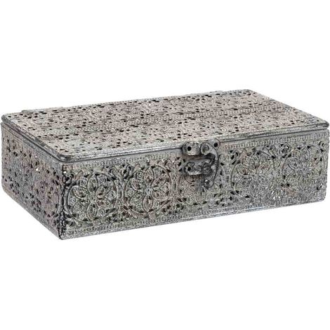Caja de metal negra 20.5x12.5x6h cm
