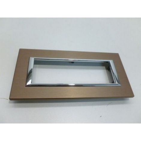 Bticino AXOLUTE 23777 - Plaque rectangulaire Alu-Bronze 6 Modules