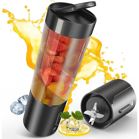 noir Presse-agrumes portable Presse-agrumes personnel 16 oz Mini mélangeur USB rechargeable magnétique pour voyage/pique-nique/bureau/salle de sport (1/5)