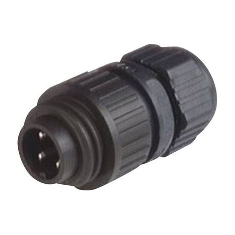 COSSE CYLINDRIQUE MÂLE SÉRIE (CONNECTEUR ROND): CA HIRSCHMANN CA 3 LS 934 124-100-1 MÂLE, DROIT NOMBRE TOTAL DE PÔLES: 3 + PE 1 (1/3)