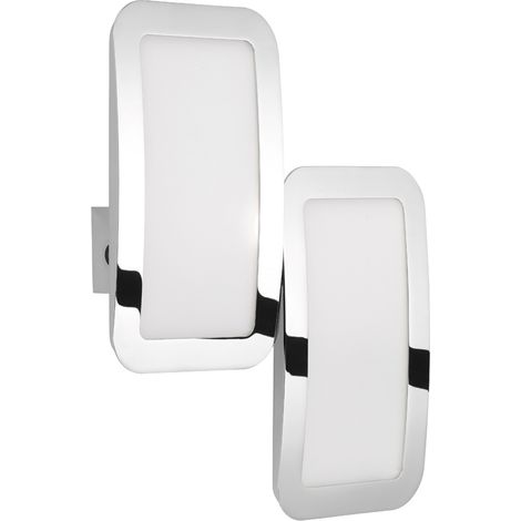 2-flammige LED Wandleuchte SAGA, Chromfarbig, 3-Stufen-Touchschalter, H: 35,5cm (1/3)