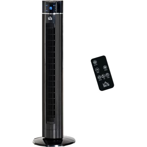 Turmventilator - Standventilator - 2-in-1 Säulenventilator 106 cm - Platzsparend - Schwarz