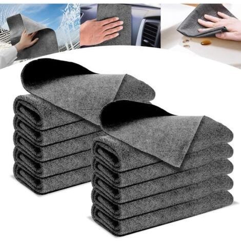 10 Pièces Chiffons de Nettoyage en Microfibre,Chiffon Vitre sans Trace Professionnel pour Fenêtres, Verre, Voiture Outils Nettoyage