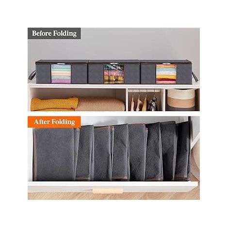 Grå förvaringsväska för kläder, 35L, hopfällbar under sängen, 1-pack