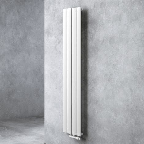 Doporro – Radiateur vertical eau chaude 160x31 cm – Acier inoxydable – Puissance 510W – Montage mural pour salle de bain – Design blanc moderne