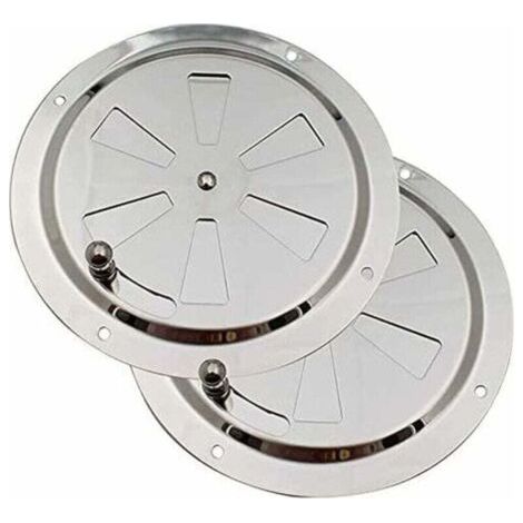 Grille de Ventilation Ronde, XU, D'aération 125 Acier Inoxydable Conduit Moustiquaire D'évacuation Entrant Evacué Volets Réglables et Moustiquaire, 2 pièces - (1/4)
