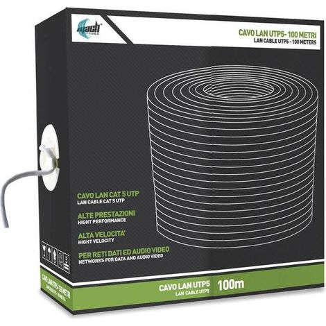 CAVO LAN UTP CAT. 5 CCA 0,50 MM 305 M GRIGIO