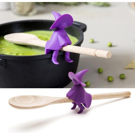 Lot de 6 ustensiles de cuisine en silicone non toxique, repose-couvercle, cuillère, grille de cuisson, support à vapeur (1/5)