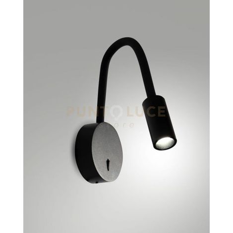 FLUX APPLIQUE NERO ORIENTABILE E FLESSIBILE A LED 3000K 374LM 3,1W