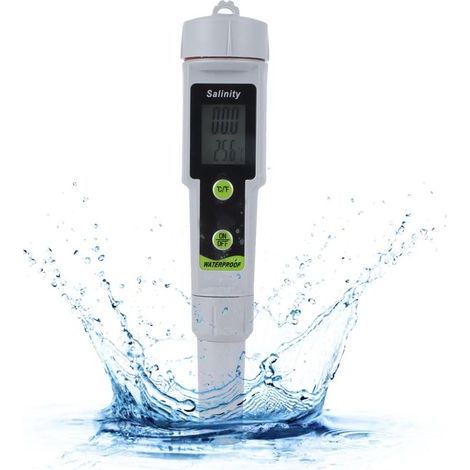 Testeur de salinité piscine numérique – Analyse précise de l'eau salée – Température et salinité – Utilisation en piscines et aquariums