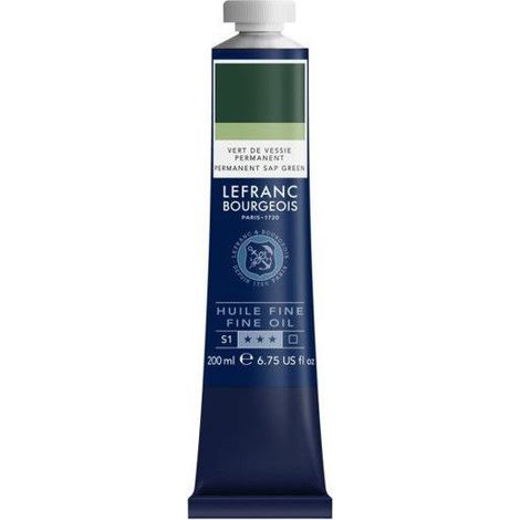 Peinture à l'huile - Fine - Vert de vessie permanent - 568 - Lefranc Bourgeois - 200ml (1/2)