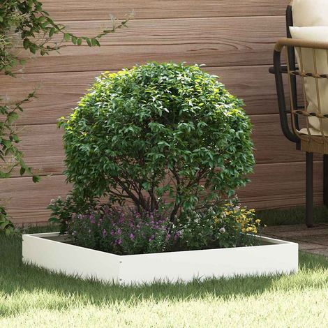 Raseneinfassung 6 pcs Weiß 60 x 60 x 13 cm Stahl