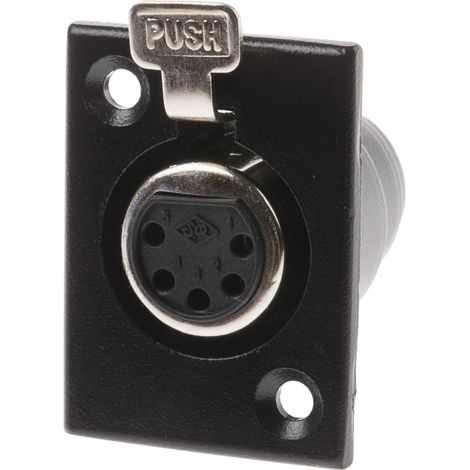 RS PRO-Connecteur XLR Femelle Droit 5 voies Montage panneau, placage Argent ( Prix pour 1 )
