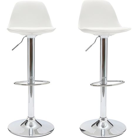 2 Design-Barhocker STEEVY Weiß