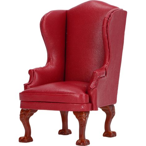 Canapé miniature en simili cuir et tissu pour maison de poupée, décoration intérieure