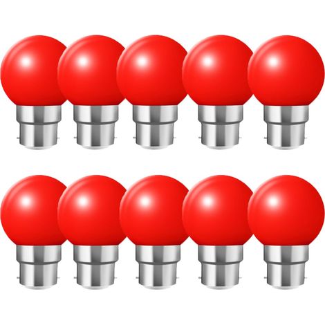 Ampoule LED Couleur B22 2W équivalente 20W 180LM AC 220V-240V B22 Baïonnette Ampoules Guirlande Couleur LED Ampoules Multicolore pour Maison Bar Fête Décoration d'ambiance - Lot de 10 (1/5)