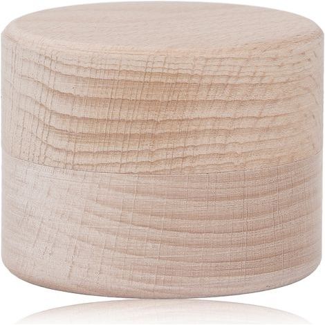 Boîte à bijoux en bois naturel en hêtre, style rétro rond, spacieuse pour bagues et boucles d'oreilles, usage polyvalent (1/5)