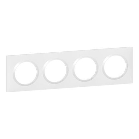 Legrand – Plaque carrée dooxie 4 postes – Finition blanche – Montage horizontal ou vertical – Pour intérieur uniquement