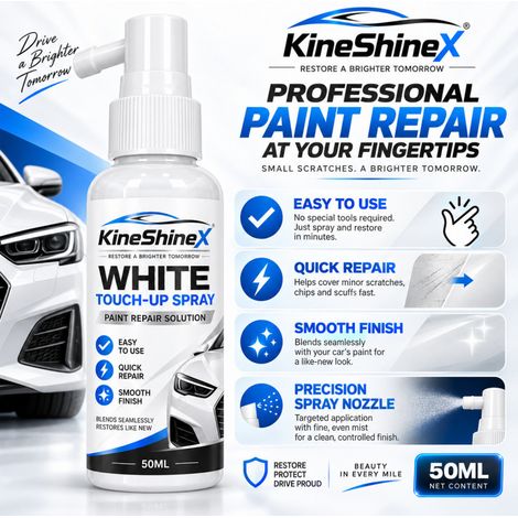 KineShineX Weißer Autolack-Reparaturspray - Deckt schnell kleinere Kratzer ab (1/4)