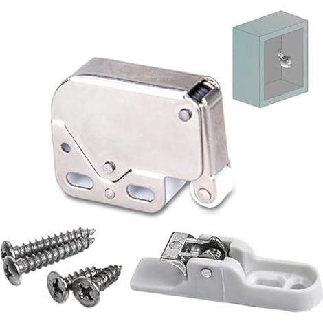 Mini Touch Latch Loquet Fermetures Push to Open pour Armoire de cuisine Porte Battante de Meuble pour Appuyer pour Ouvrir des Portes de Placard Blanc Paquet de 8 Pièces (1/5)