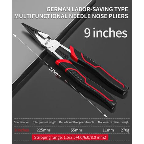 Ensemble de pinces coupantes industrielles, de pinces diagonales et de pinces à becs fins outils électriques multifonctionnels à usage général. (1/3)