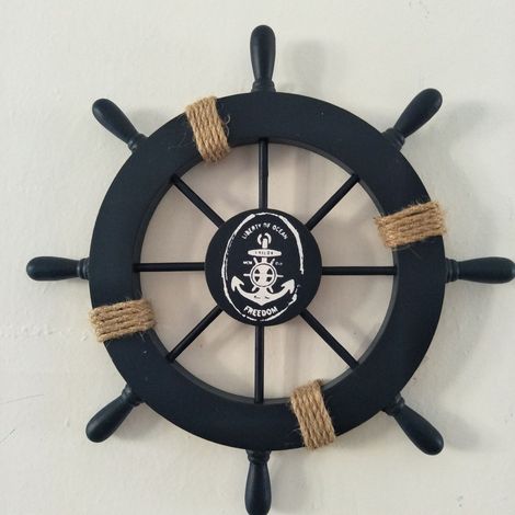 Wooden shipwreck, with anchor, wall decoration, nautical theme, dark blue.,It is the ideal choice for you. (1/5)