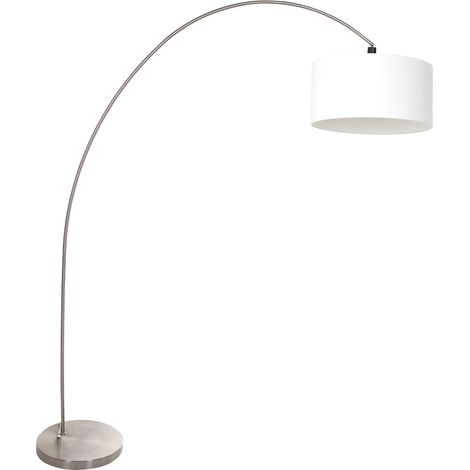 Mexlite - lámpara de pie - Solva - acero - lino metal - lámpara
