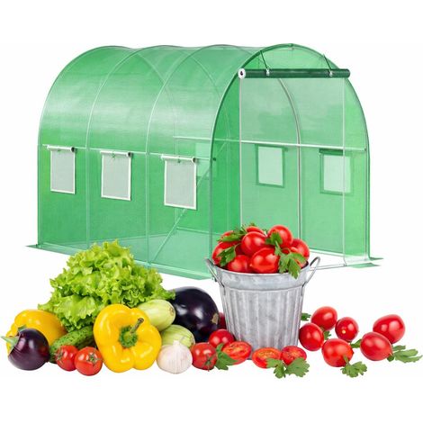 Garden Polytunnel 3x2x2m, Metal Frame, UV-Resistant Cover (1/5)