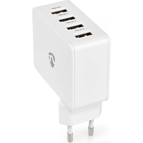 Cargador de pared 24 w funcion de carga rapida 4x 24 a numero de salidas 4 4x usb a sin cable salida de voltaje unico