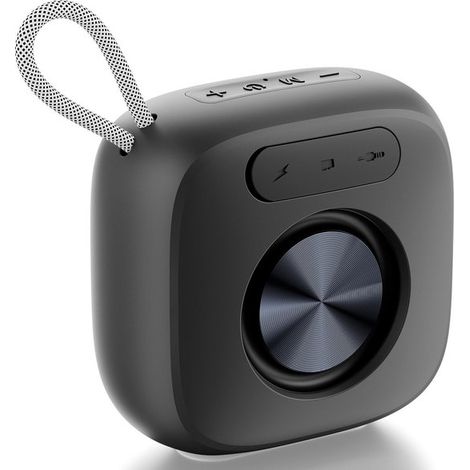 Enceinte Bluetooth portable - Boîte à musique sans fil - Son stéréo HiFi - Entrées USB/Micro SD/AUX - Idéale pour les fêtes, le home cinéma et les jeux vidéo - Noire