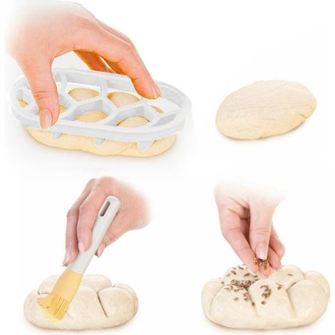 Set mit 2 runden und ovalen weißen DIY-Brotformen, Backwerkzeug-Set für Zuhause (1/4)